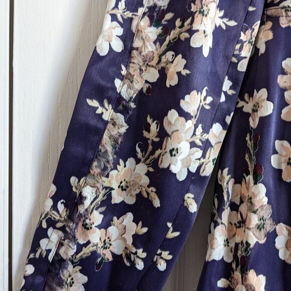 CLUB MONACO Purple Pink Kaveh Floral Print Chiffon Trim Dress size 0 @i - Picture 4 of 14